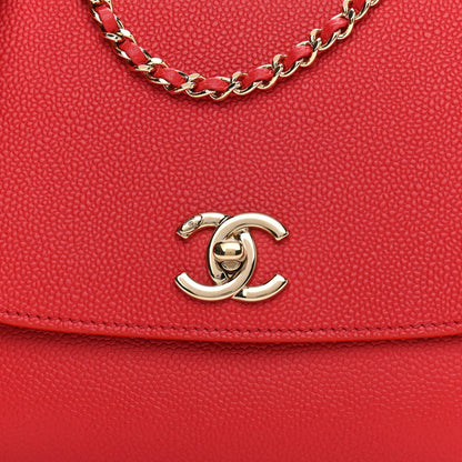 Chanel Caviar Flap CC Shoulder Bag Red 7 of 9