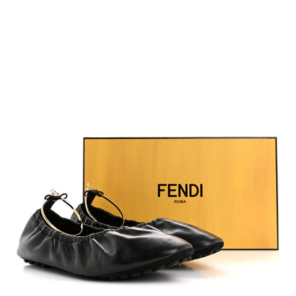 Fendi Vitello Filo Ballerina Flats 39 Black 12 of 12