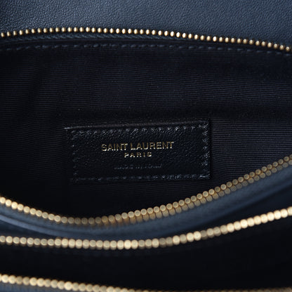 Saint Laurent Lambskin Diamond Quilted Monogram Angie Chain Bag Dark Smog 5 of 8