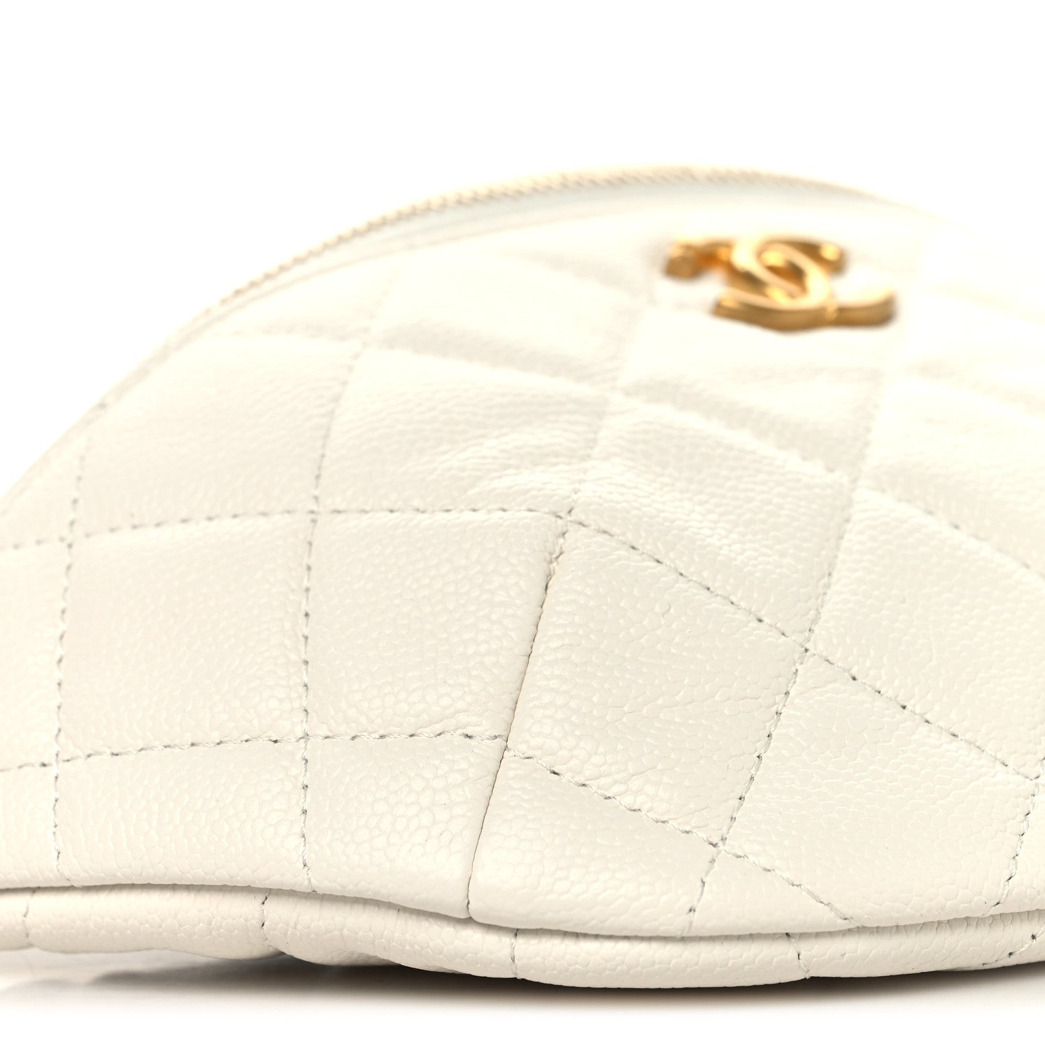 Chanel Caviar Quilted Sweetheart Belt Bag White 9 of 10