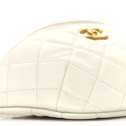 Chanel Caviar Quilted Sweetheart Belt Bag White 9 of 10