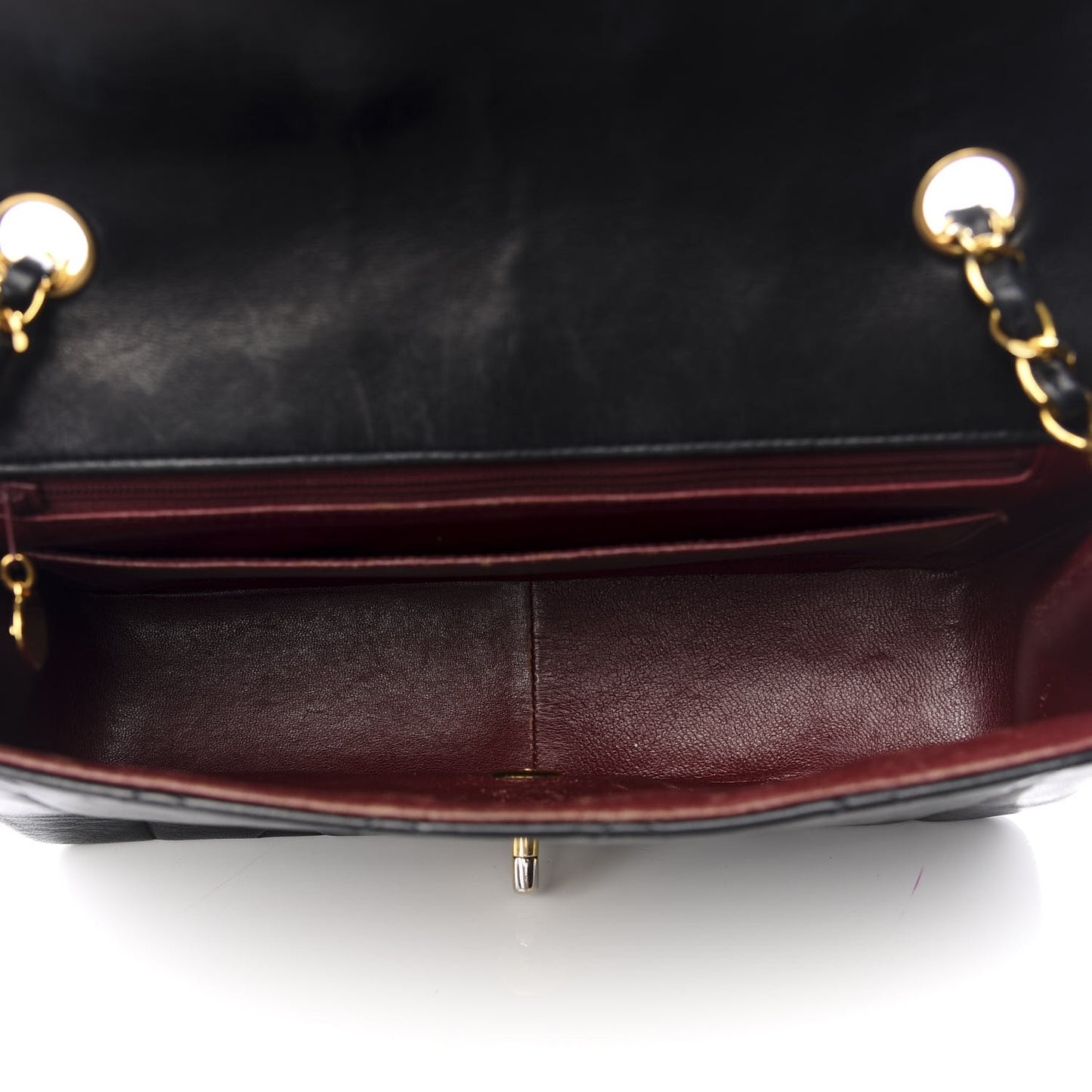 Lambskin Quilted Medium Single Flap Black