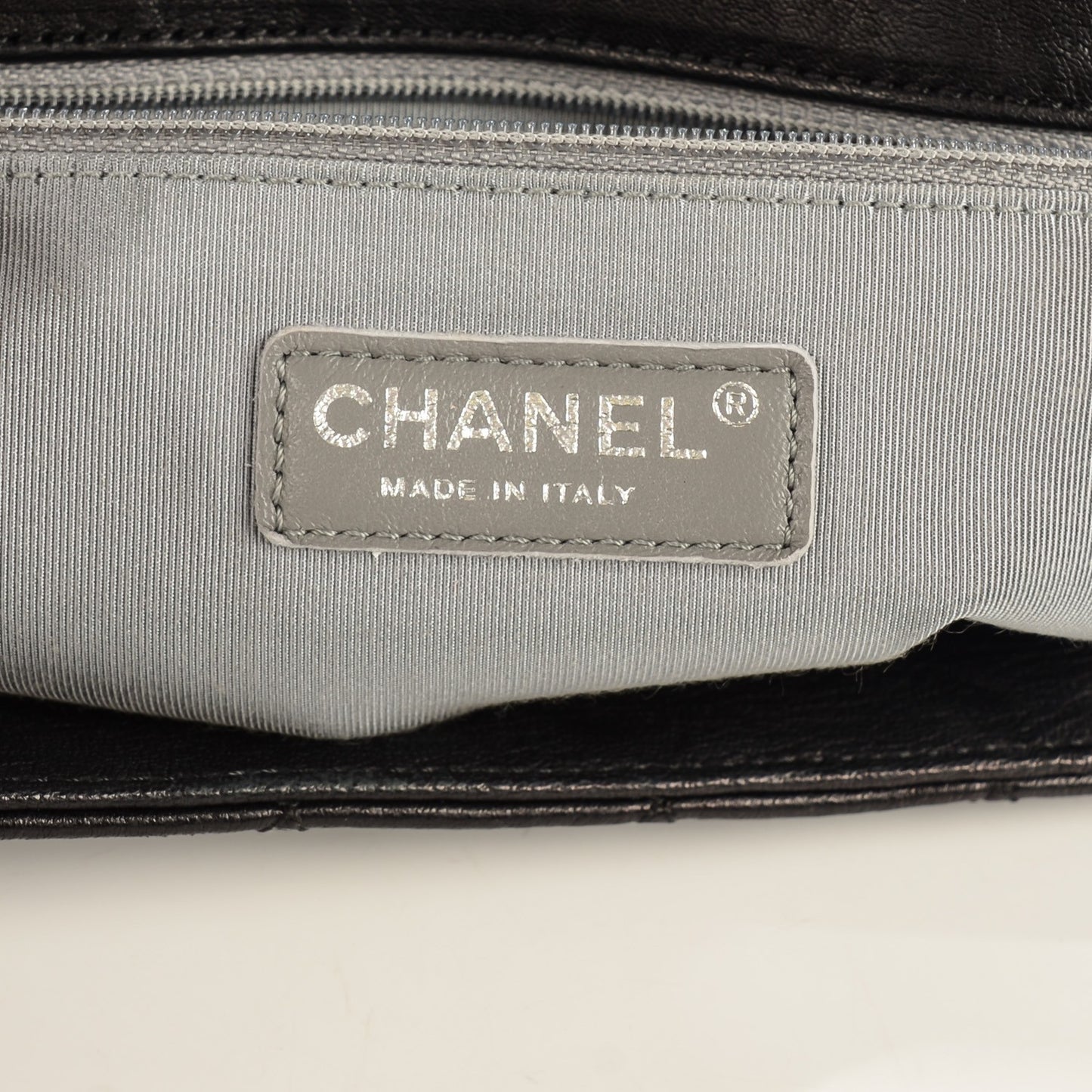 Crumpled Lambskin Chain Around Maxi Flap Bag Black