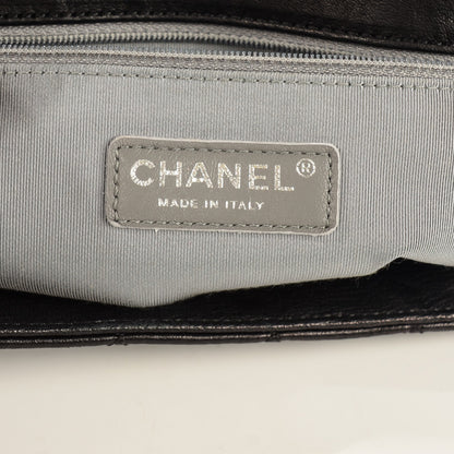 Chanel Crumpled Lambskin Chain Around Maxi Flap Bag Black 7 of 8