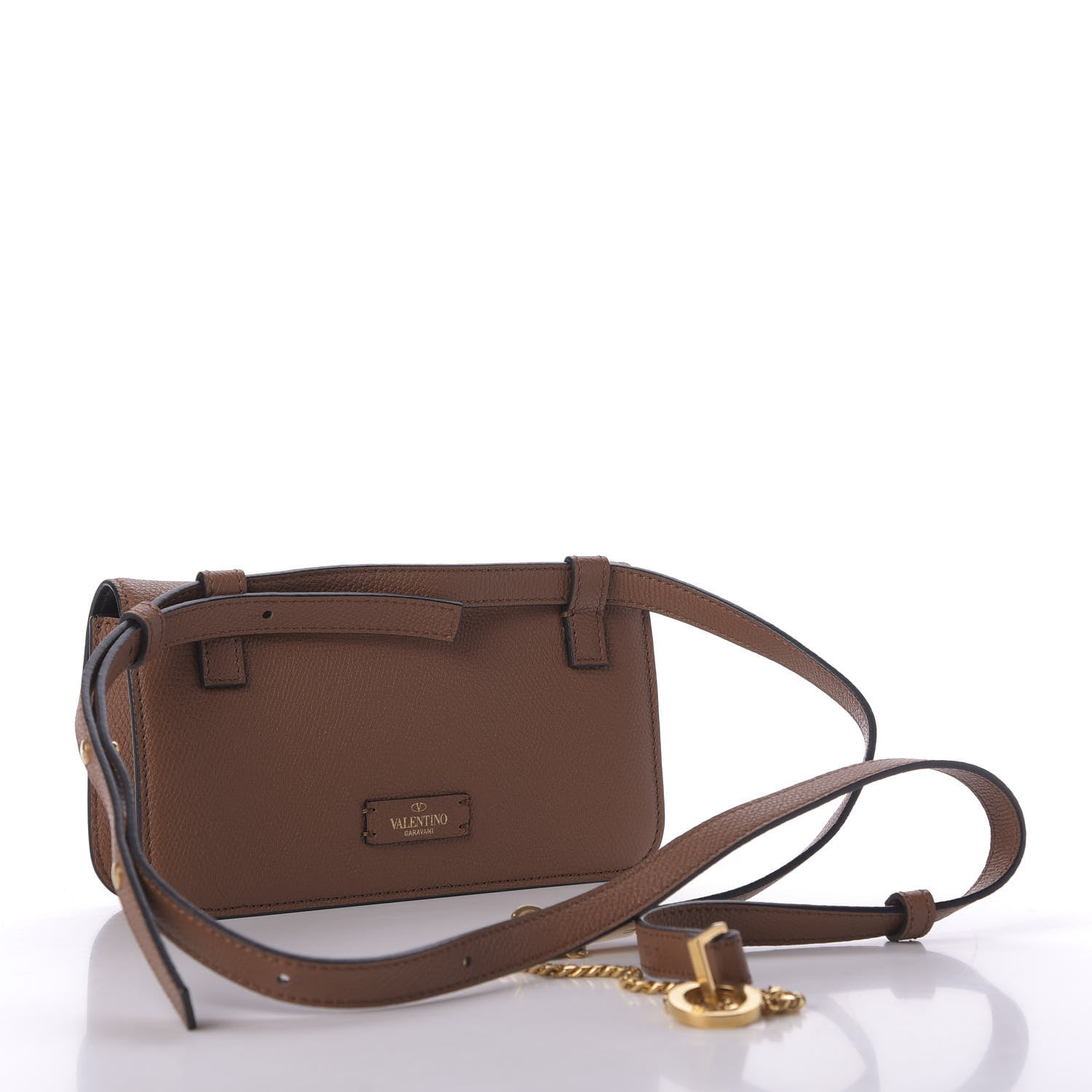 Valentino Garavani Grainy Calfskin VSling Belt Bag Saddle Brown 3 of 8