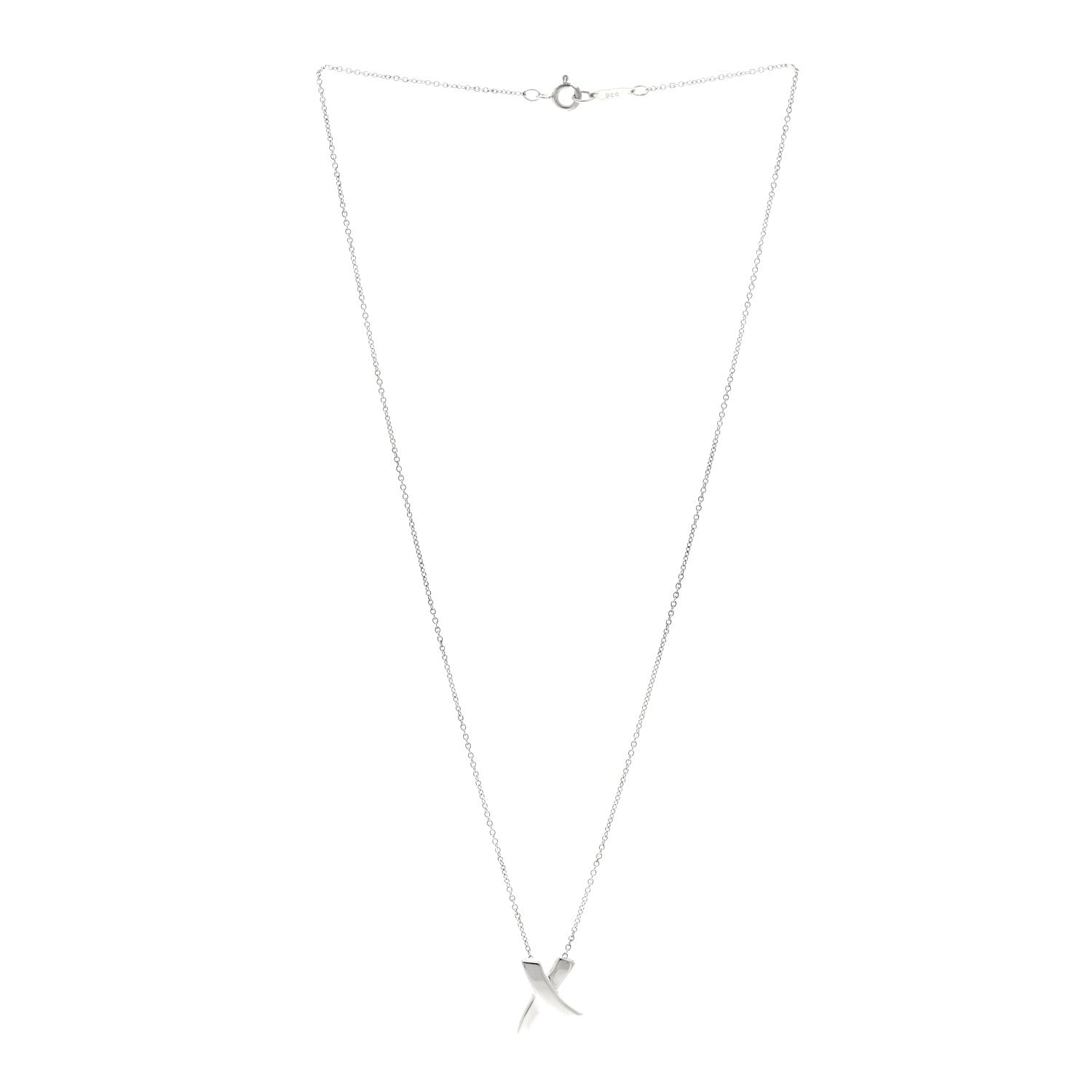 Tiffany Sterling Silver Paloma Picasso Graffiti X Pendant Necklace 3 of 5