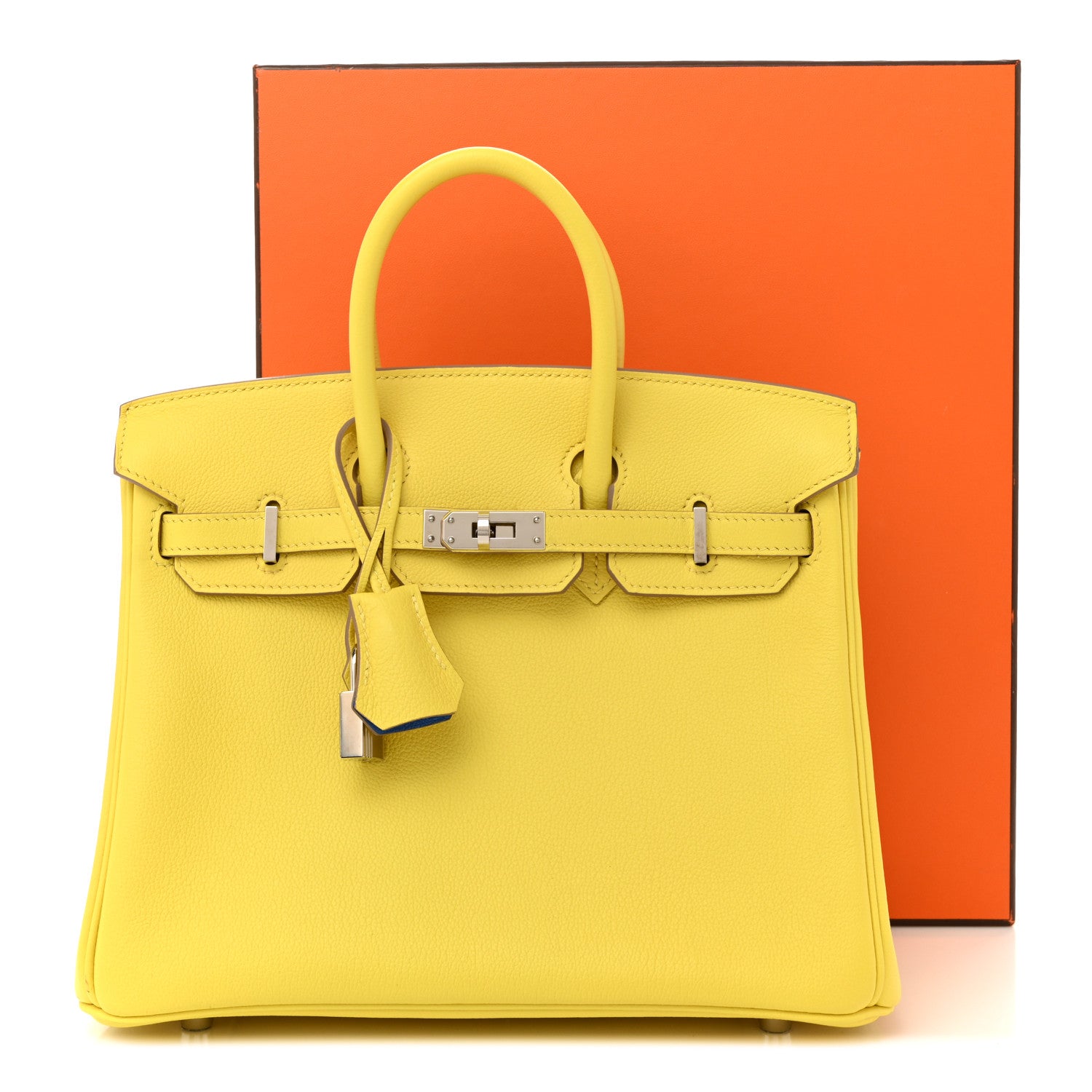 Hermes Taurillon Novillo Verso Birkin 25 Lime Bleuet 13 of 13