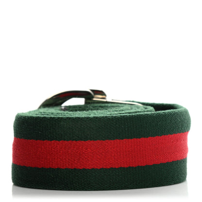 Gucci Nylon Buckle Web Belt 95 38 Red Green 2 of 3