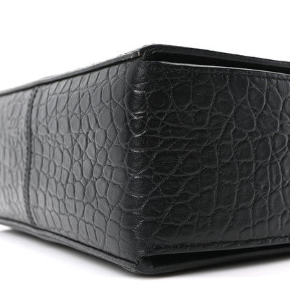 Alexander McQueen Calfskin Crocodile Embossed Box Shoulder Bag 19 Black 9 of 9