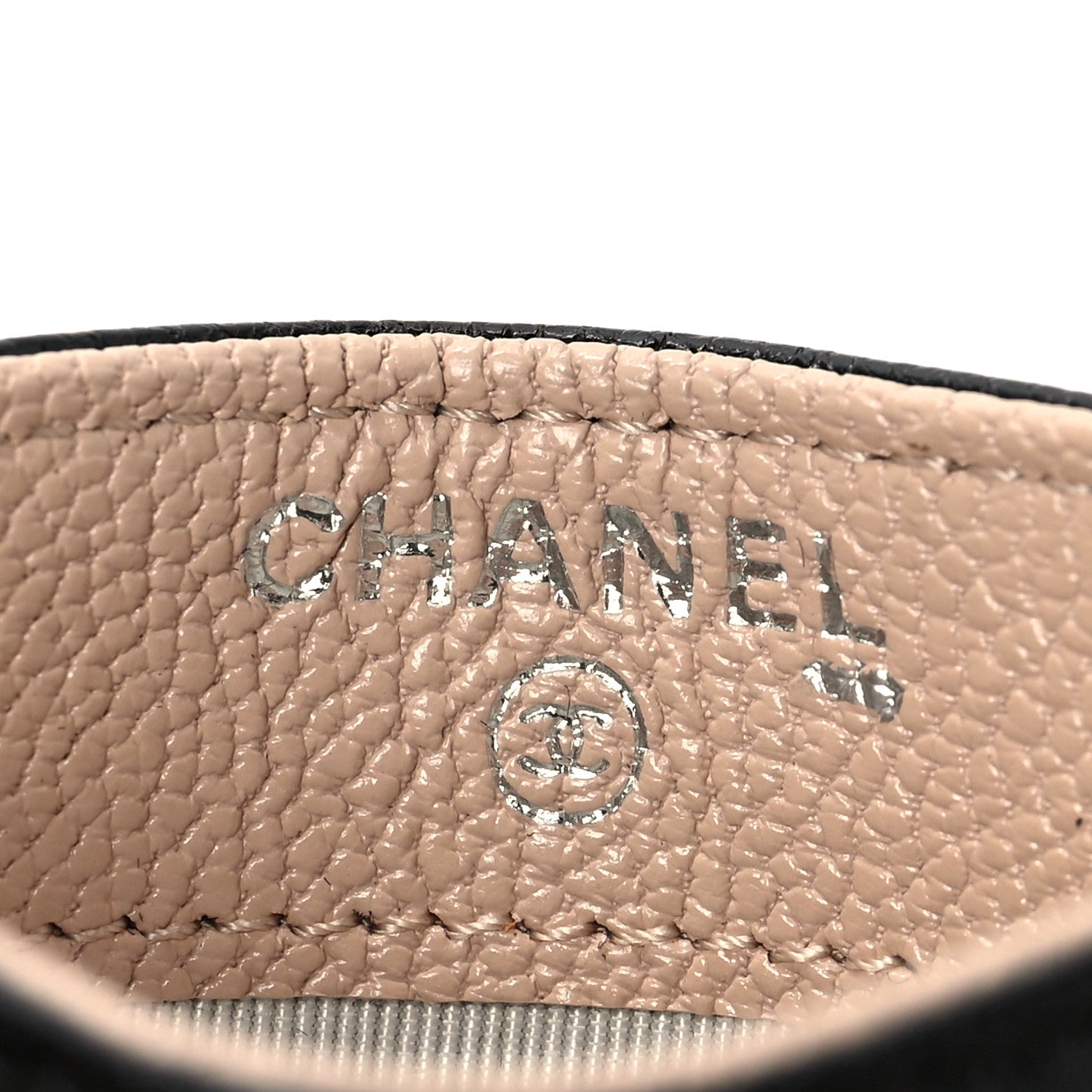 Chanel Caviar Quilted Card Holder Black Beige 6 of 7