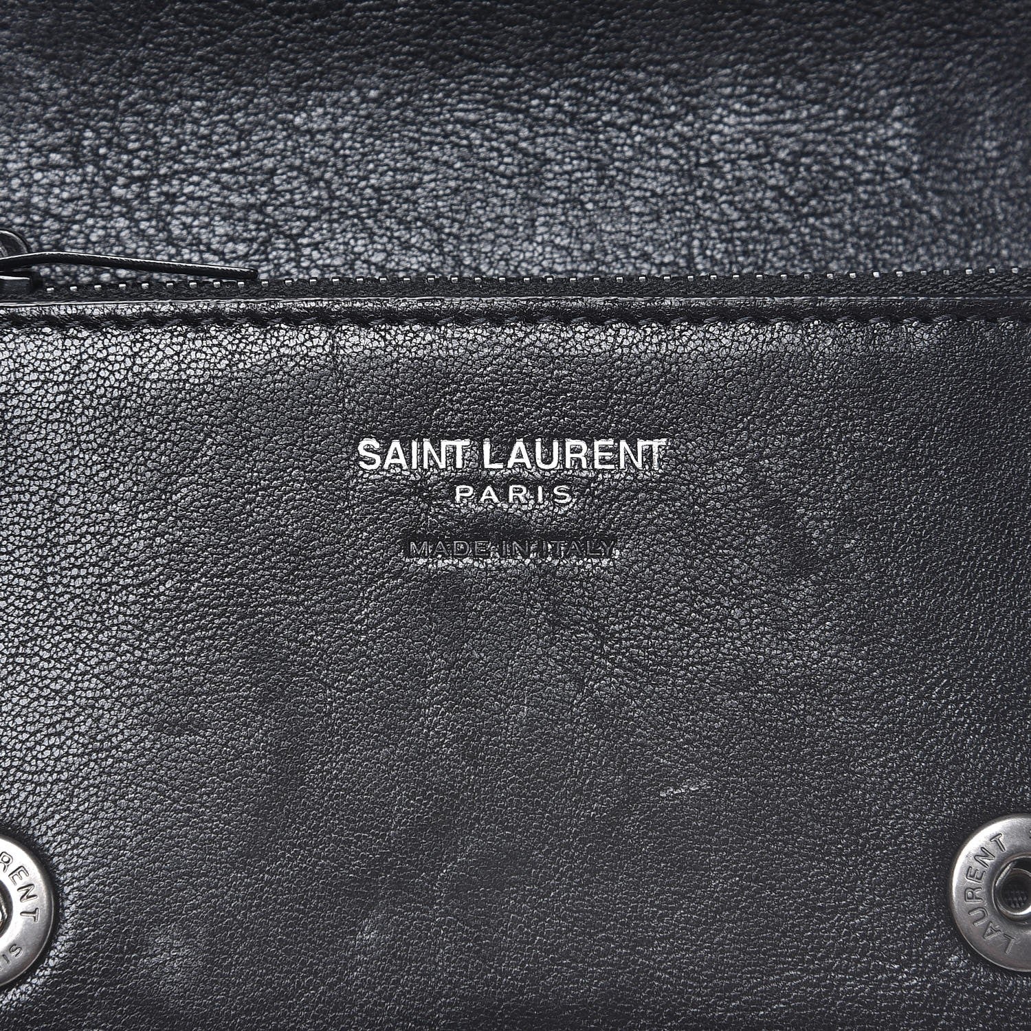 Saint Laurent Sheepskin Matelasse Monogram Rider Poncho Chain Snap Wallet Black 6 of 8