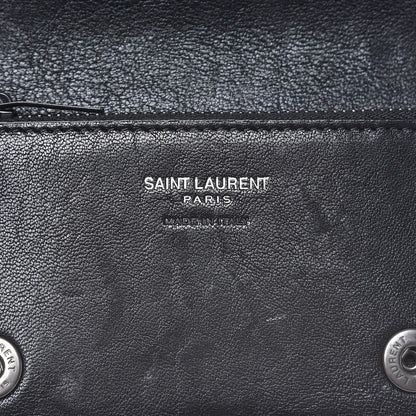 Saint Laurent Sheepskin Matelasse Monogram Rider Poncho Chain Snap Wallet Black 6 of 8