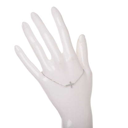 Cartier 18K White Gold Diamond Symbols Cross Bracelet 2 of 5