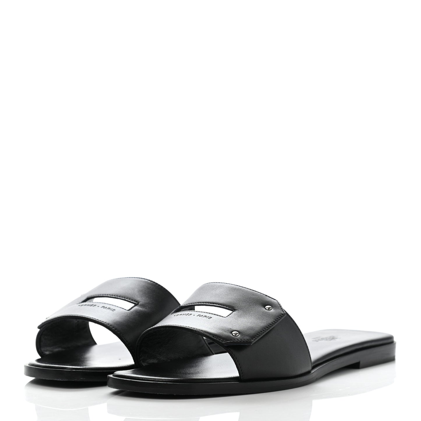 Calfskin View Sandals 37.5 Black