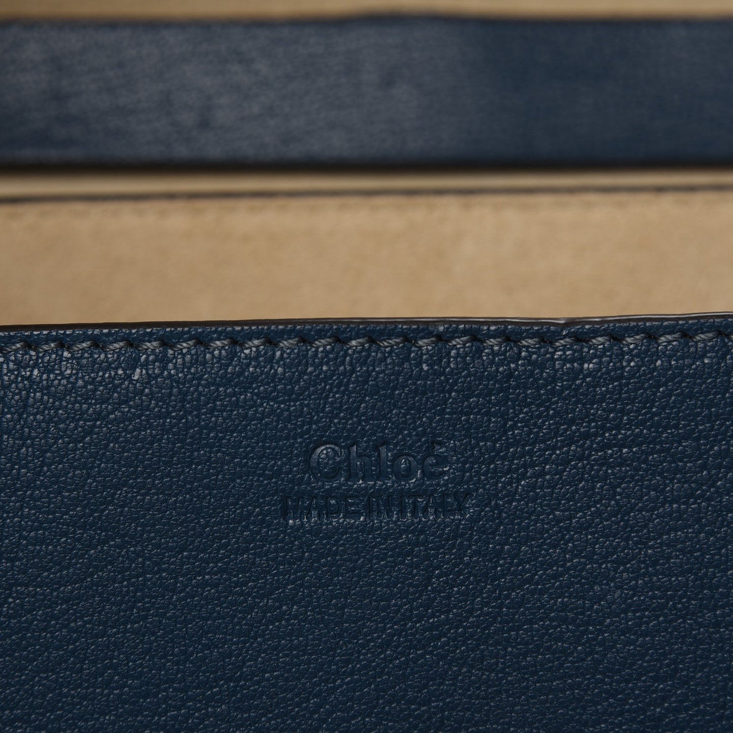 Grained Lambskin Drew Shoulder Bag Denim Blue