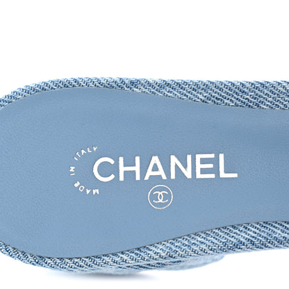 Chanel Denim Quilted Mules 38 Blue 8 of 10
