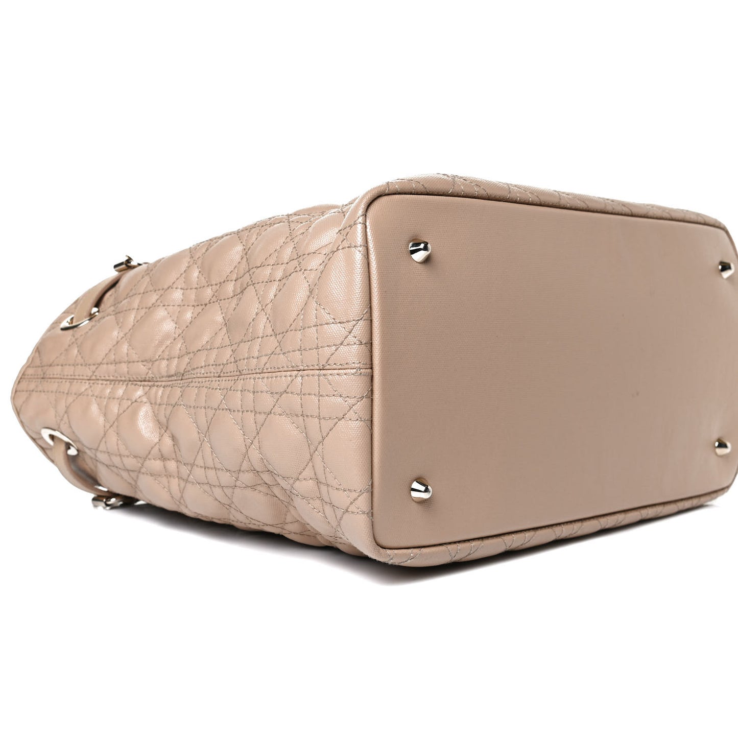 Coated Canvas Cannage Medium Panarea Tote Beige