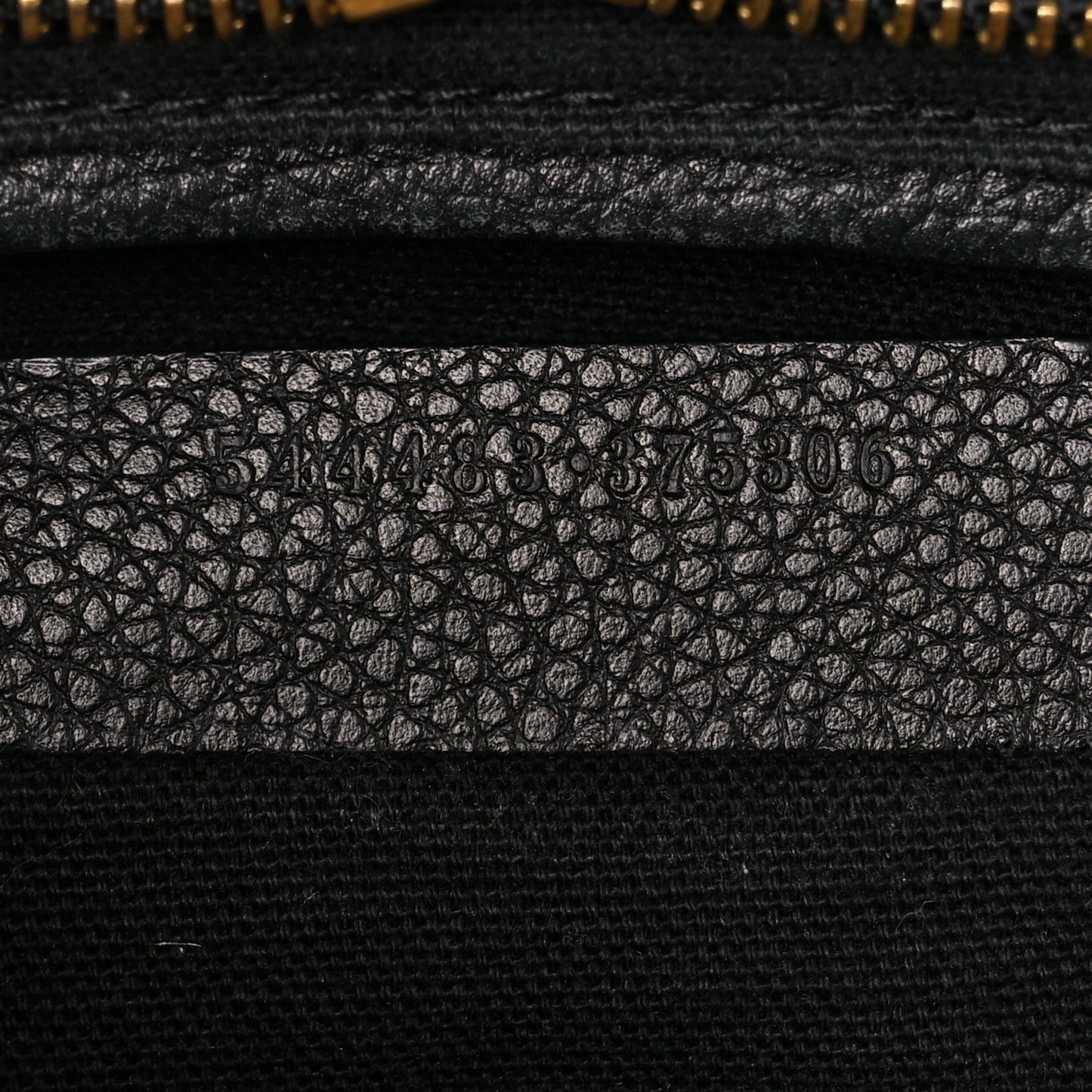 Pebbled Calfskin Small Skull Padlock Zip Around Tote Black