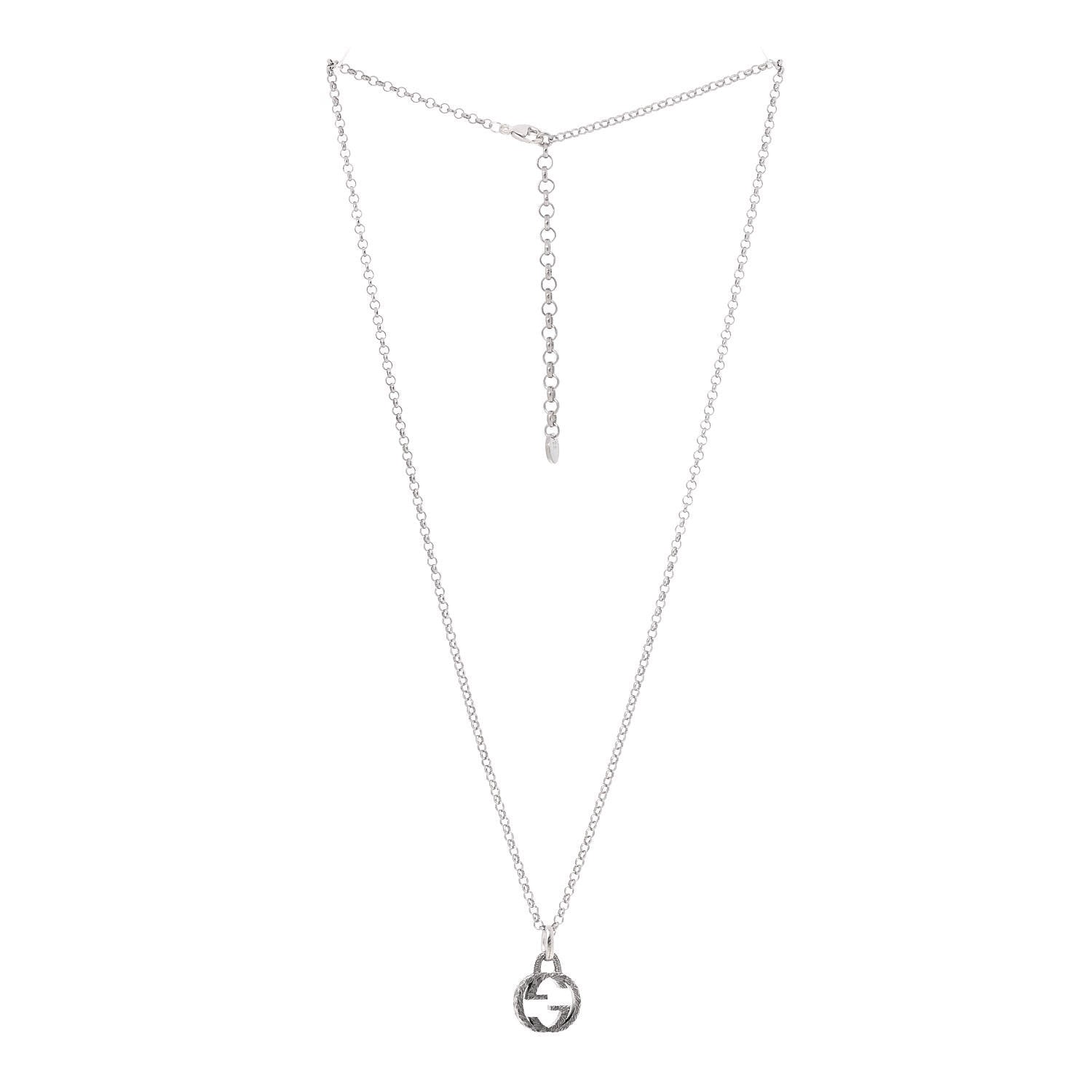 Gucci Sterling Silver Interlocking G Pendant Necklace 3 of 5