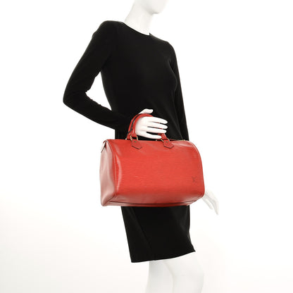 Louis Vuitton Epi Speedy 30 Rouge 2 of 13