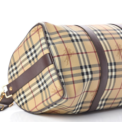 Burberry Haymarket Check Duffle Bag Dark Brown 8 of 9