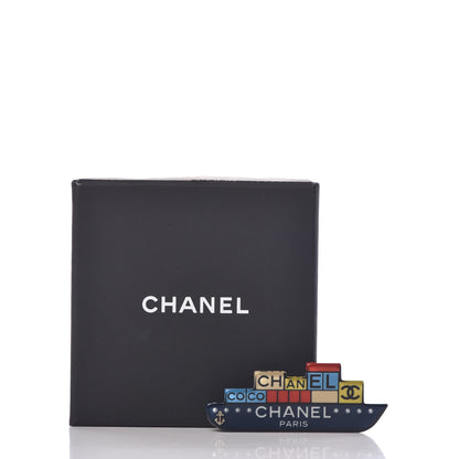 Chanel Resin CC Cruise Ship Brooch Multicolor 5 of 5