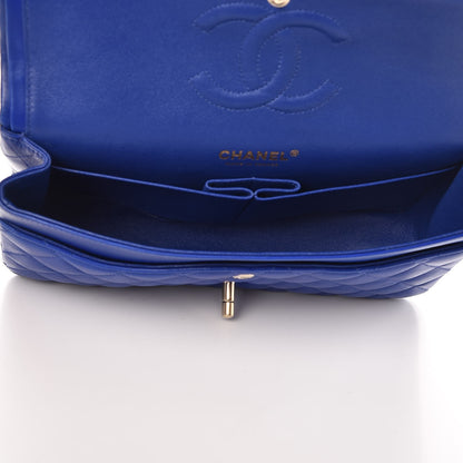 Chanel Lambskin Quilted Medium Double Flap Dark Blue 6 of 10