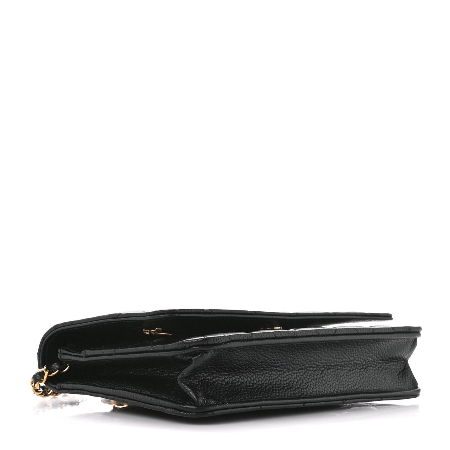Caviar Quilted Wallet on Chain WOC Black