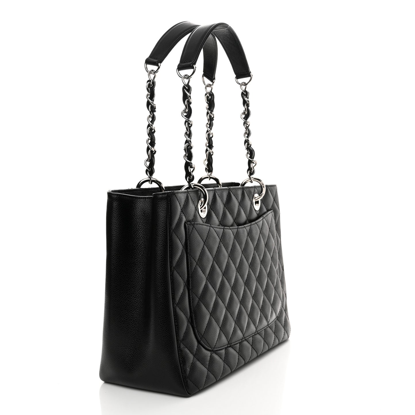 Caviar Quilted Grand Shopping Tote GST Black