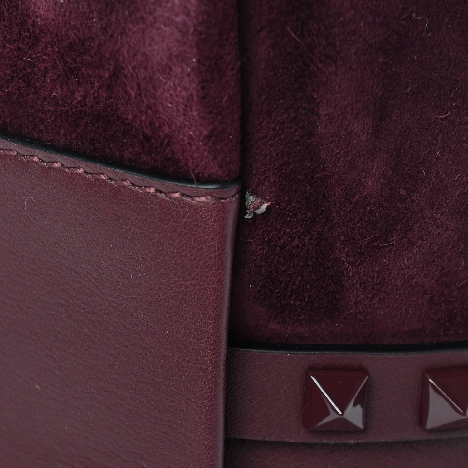 Valentino Garavani Suede Calfskin Rockstud Tote Maleficio 12 of 13