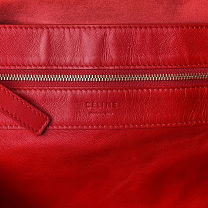 Celine Lambskin Horizontal Bi-Color Cabas Red Camel 5 of 10