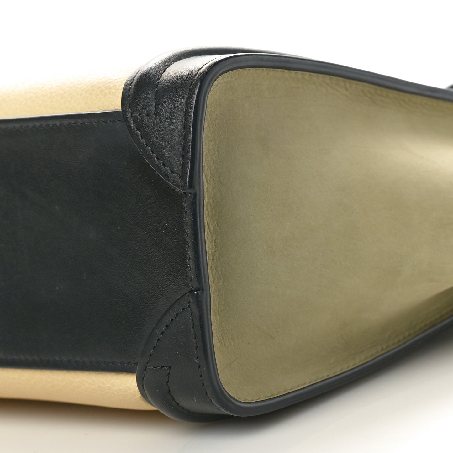 Baby Grained Calfskin Nubuck Nano Tri-Color Luggage Black Butter Light Taupe