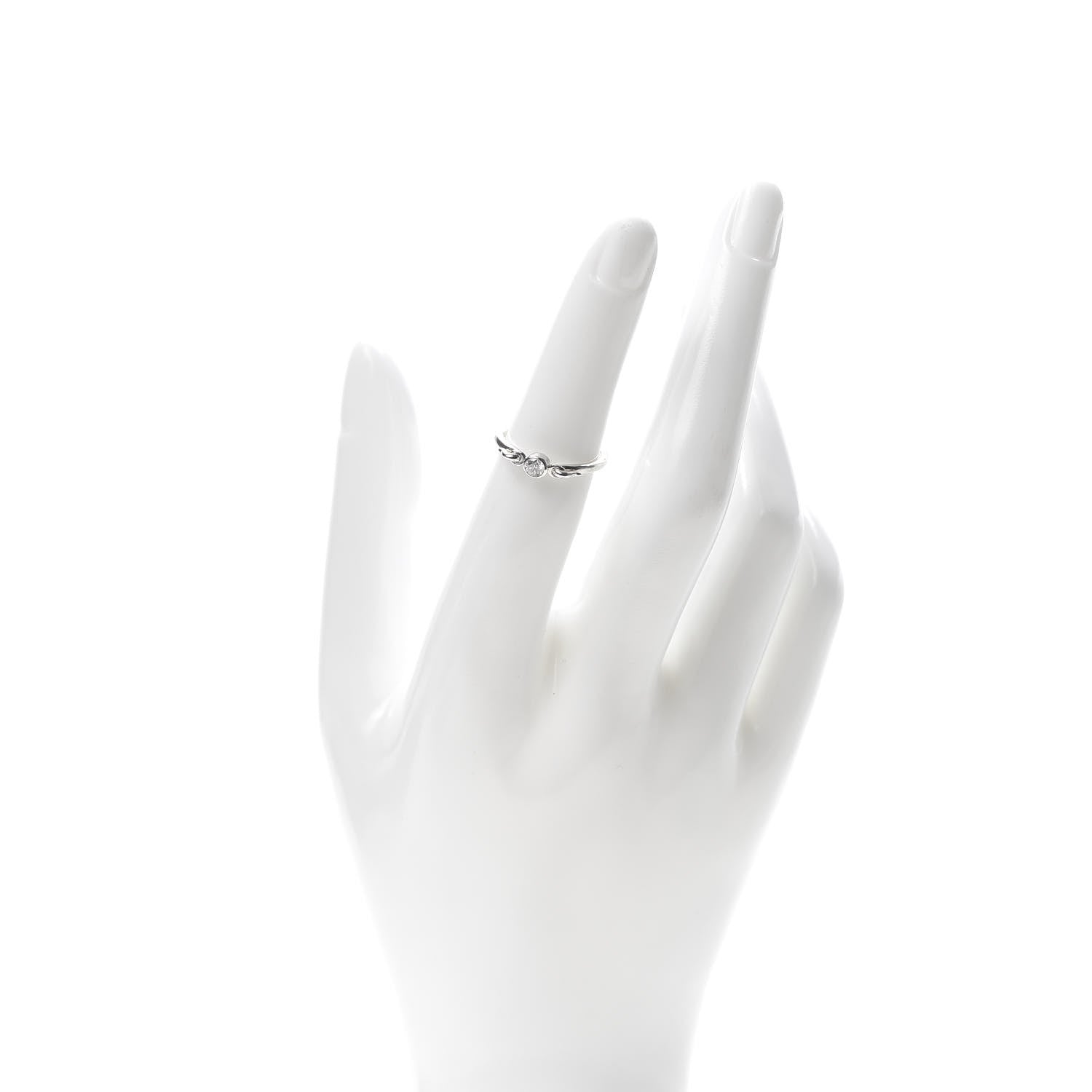 Tiffany Sterling Silver Diamond Elsa Peretti Swan Ring 49 5 2 of 6