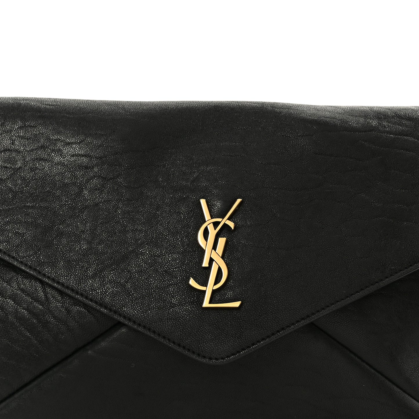 Grained Lambskin Cassandre Envelope Pouch Black