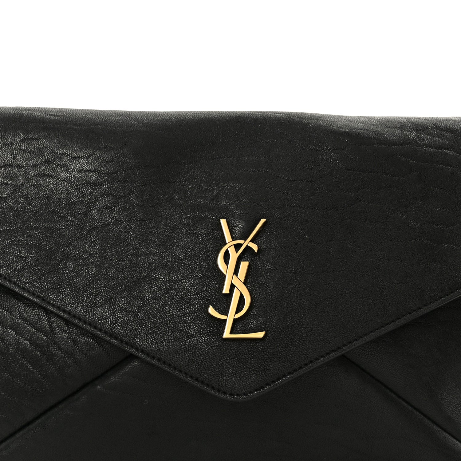 Saint Laurent Grained Lambskin Cassandre Envelope Pouch Black 8 of 8