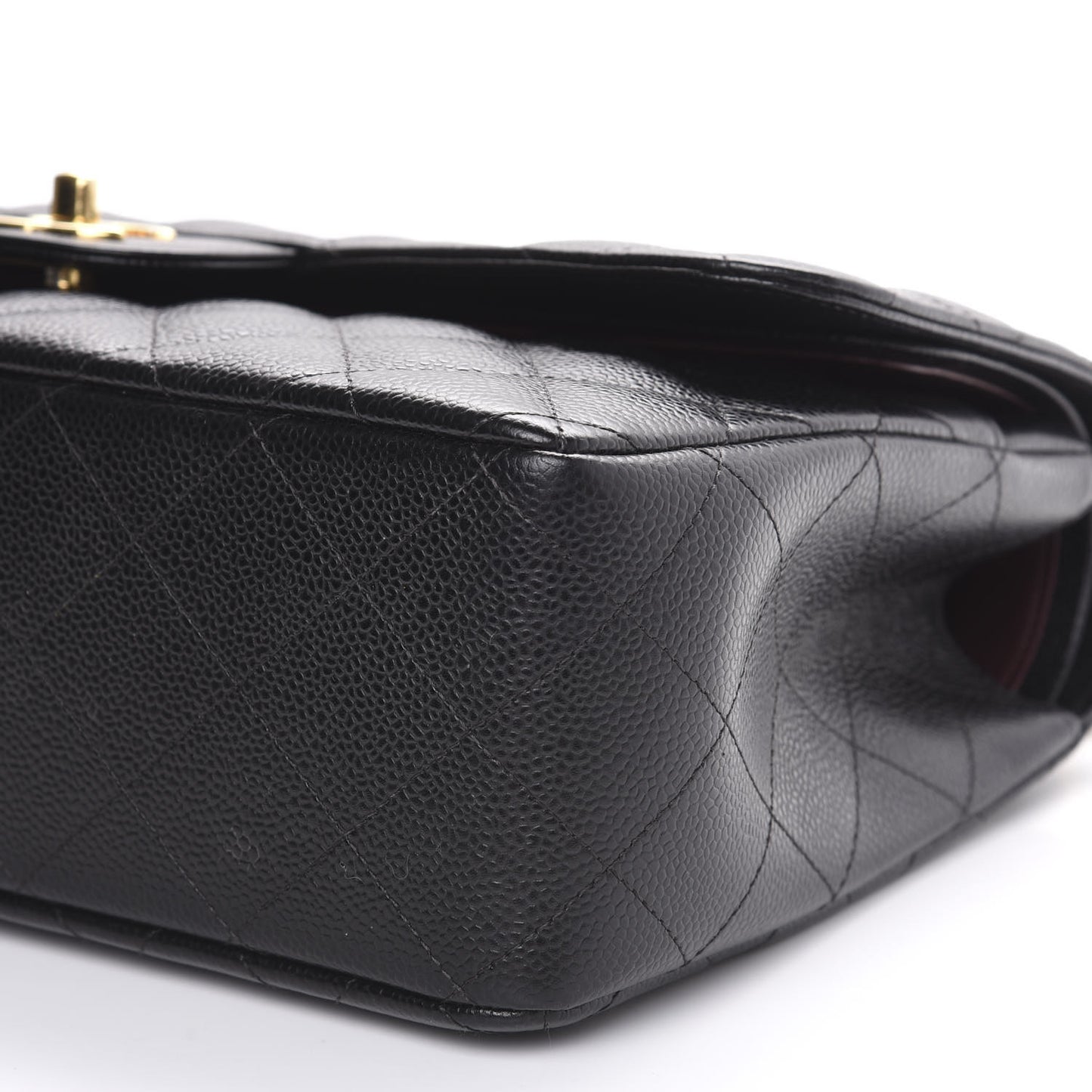 Caviar Quilted Jumbo Double Flap Black