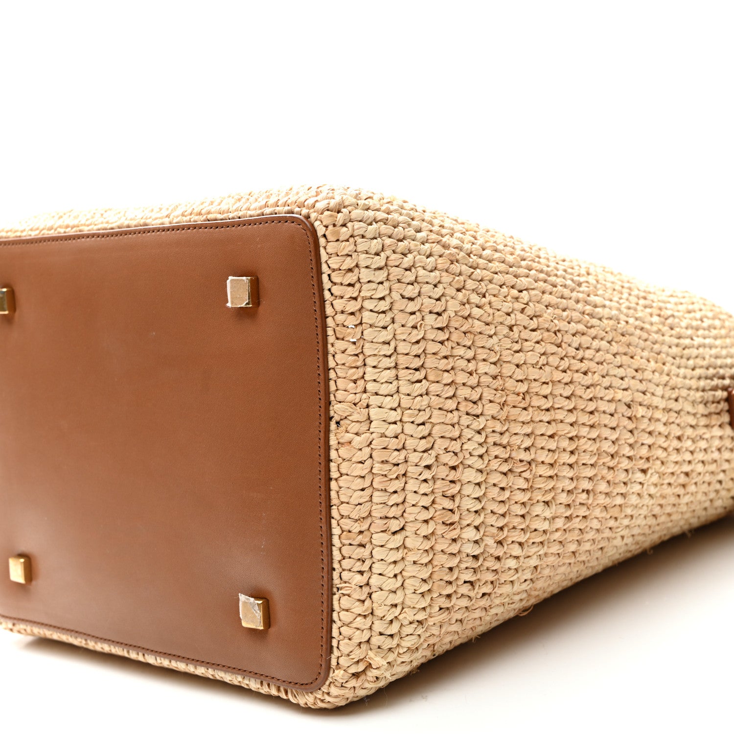Saint Laurent Raffia Vegetable Le 37 Bucket Bag Naturel Brick 11 of 11