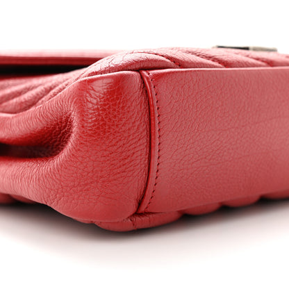 Saint Laurent Sheepskin Matelasse Chevron Monogram Medium College Bag Rouge 9 of 12