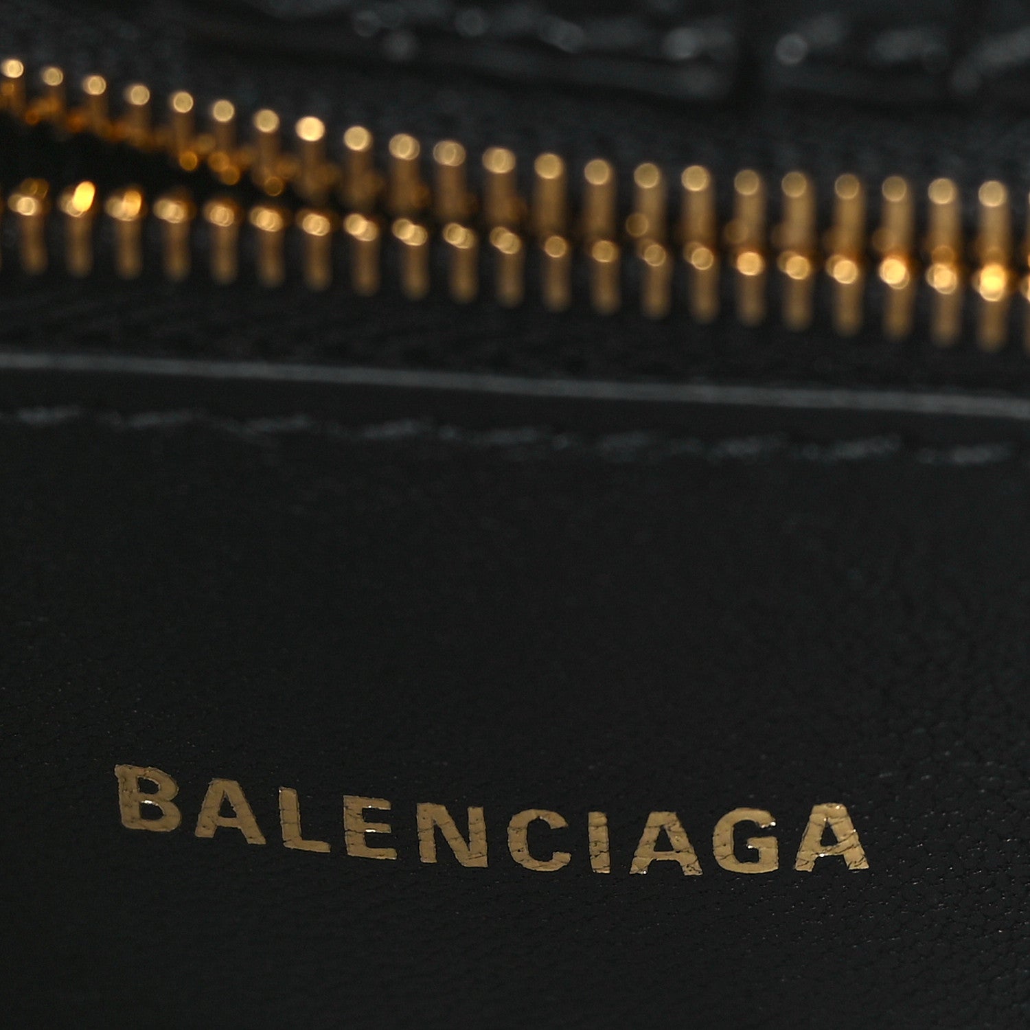Balenciaga Shiny Super Supple Calfskin Crocodile Embossed Small XX Bag Black 6 of 8