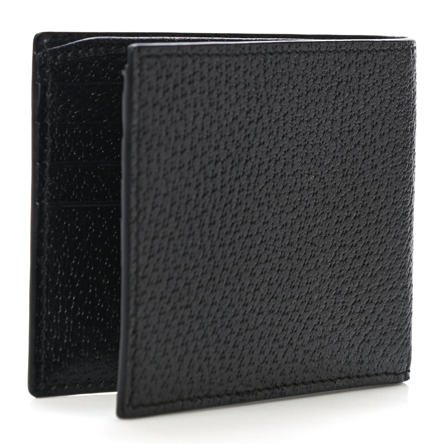 Calfskin Boar Effect GG Marmont Bi-Fold Wallet Black