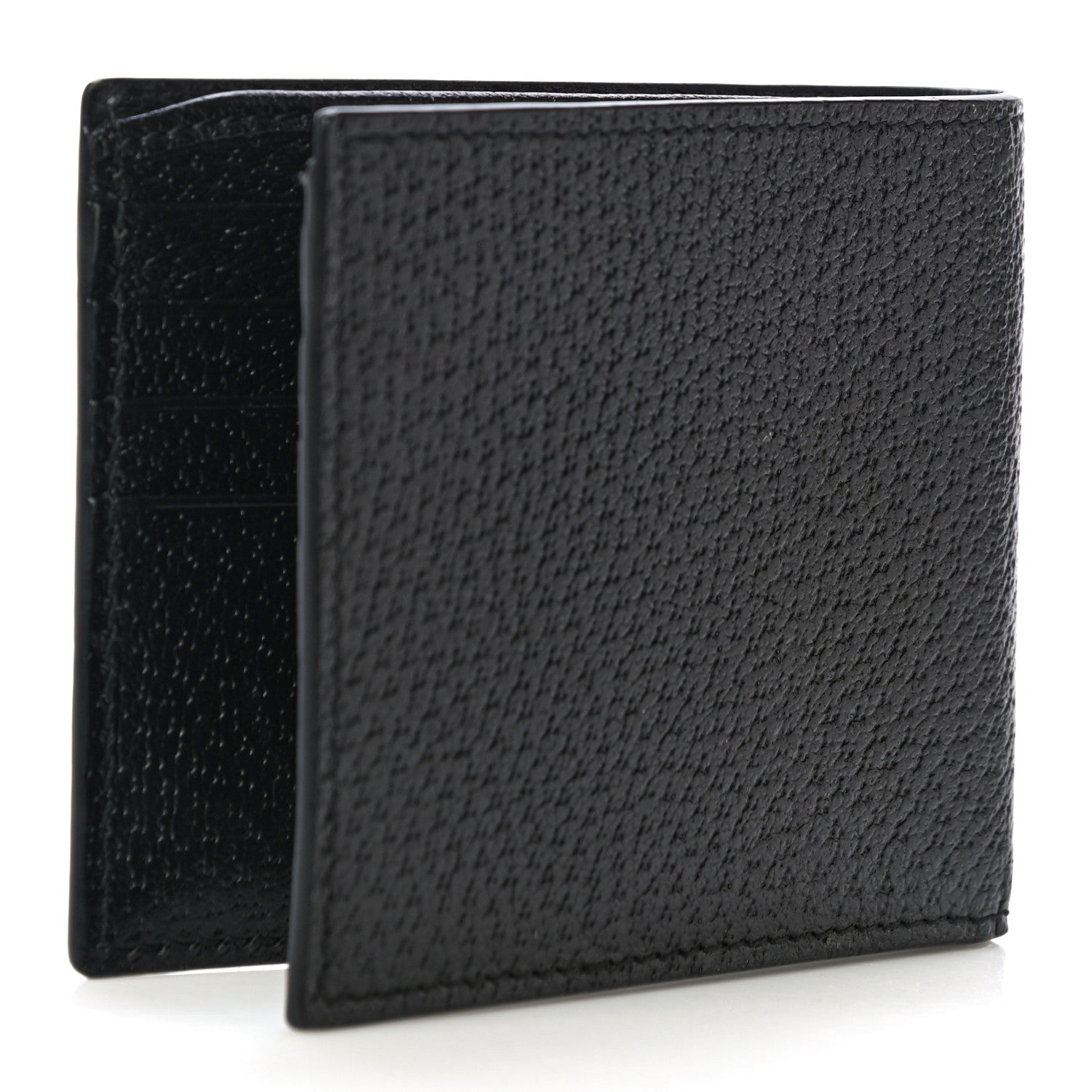 Gucci Calfskin Boar Effect GG Marmont Bi-Fold Wallet Black 3 of 9