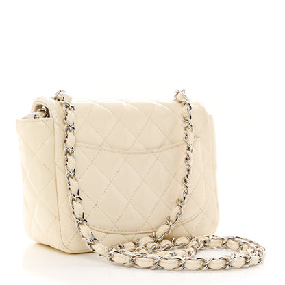 Chanel Patent Quilted Mini Square Flap Dark White 3 of 10