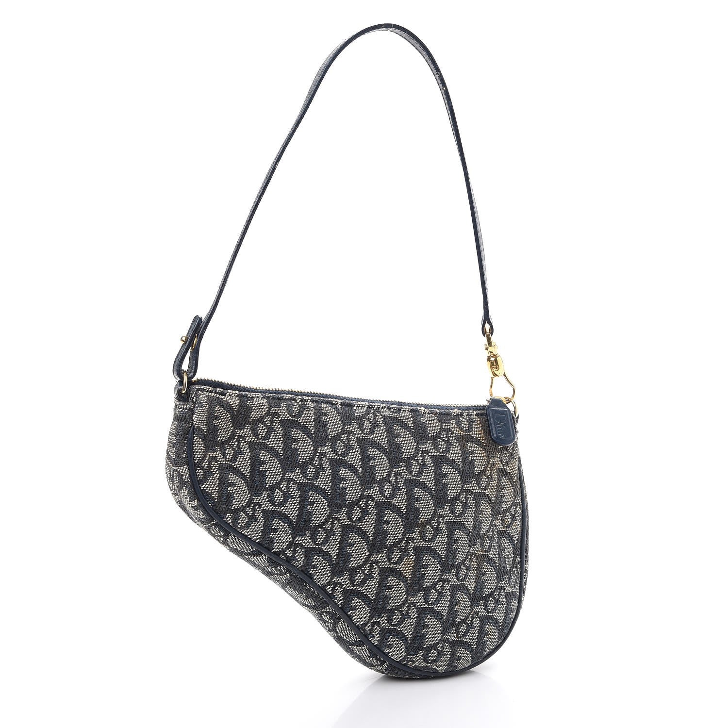 Christian Dior Monogram Mini Saddle Pochette Navy 3 of 11
