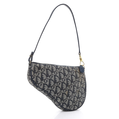 Christian Dior Monogram Mini Saddle Pochette Navy 3 of 11