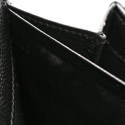 Saint Laurent Grain De Poudre Matelasse Chevron Monogram Flap Wallet Black 8 of 10