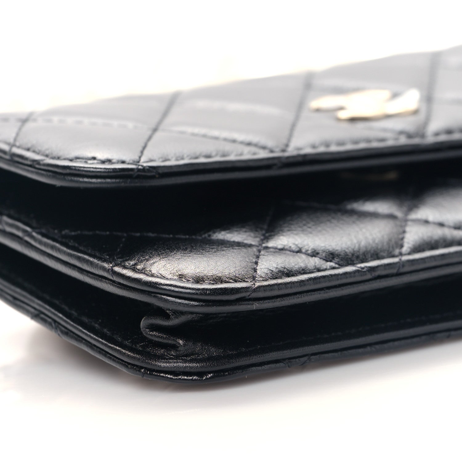 Chanel Calfskin Quilted Mini Maxi Pearls Wallet On Chain WOC Black 9 of 10