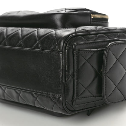 Chanel Shiny Crumpled Lambskin Quilted Medium Preppy Pocket Camera Case Black 10 of 11