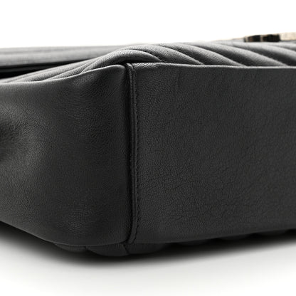 Saint Laurent Sheepskin Matelasse Chevron Monogram Large College Satchel Black 9 of 10