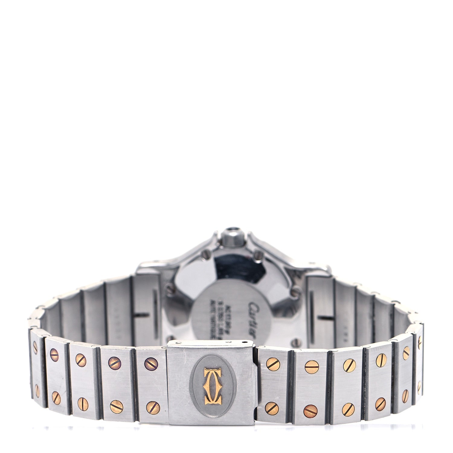Cartier Stainless Steel 18K Yellow Gold 29mm Santos Octagon Automatic Watch 3 of 4
