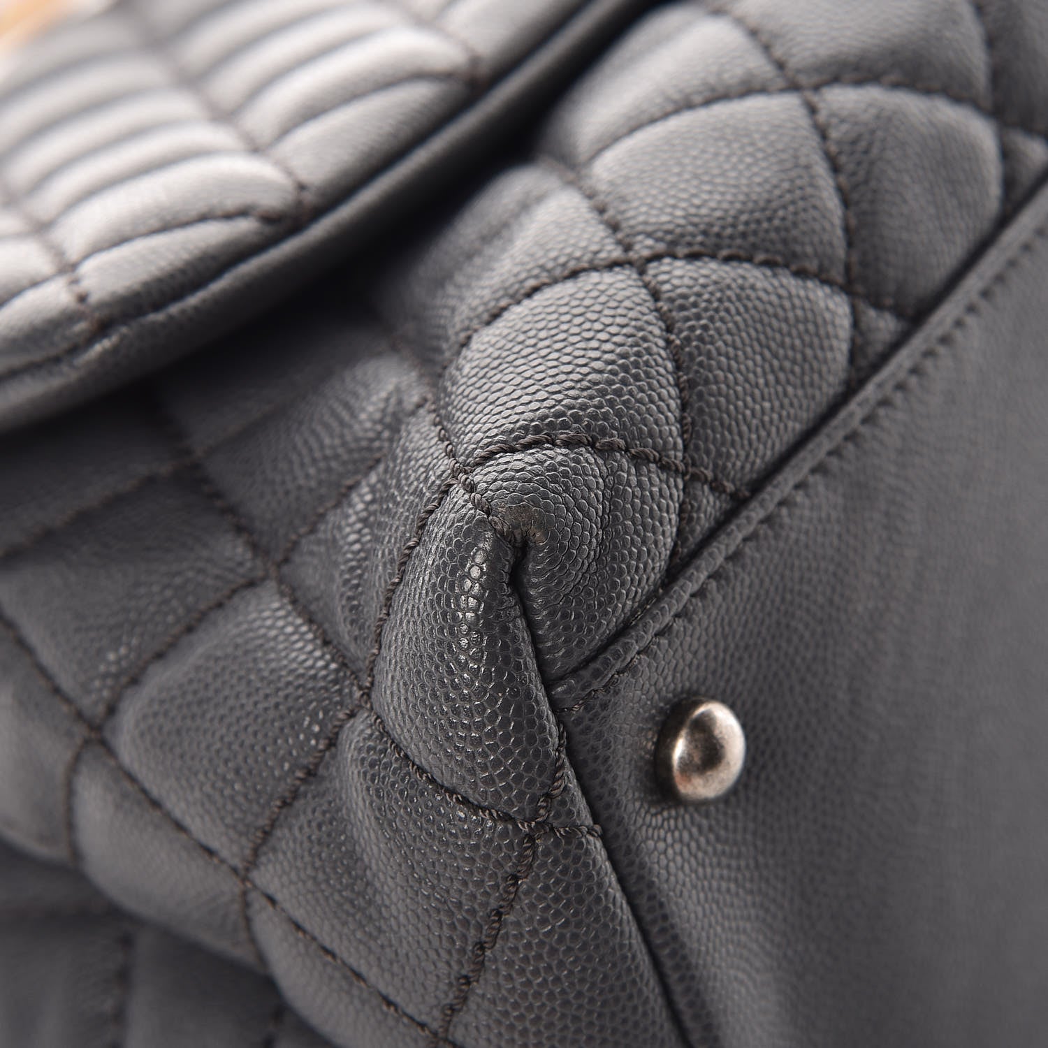 Chanel Caviar Quilted Small Coco Handle Flap Gray 8 of 11